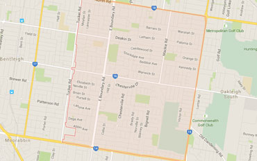 Bentleigh East Regional Outline according to Google Data 2015