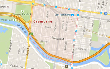 Cremorne Regional Outline according to Google Data 2015