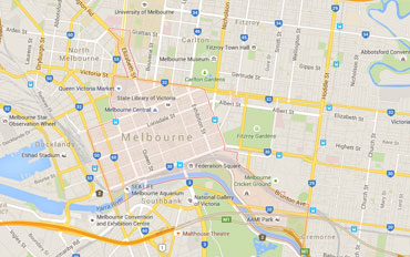 Melbourne (CBD) Regional Outline according to Google Data 2015