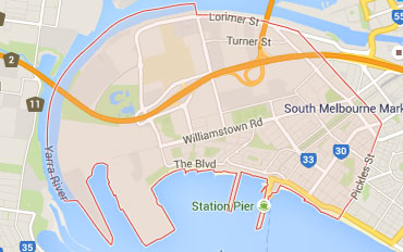 Port Melbourne Regional Outline according to Google Data 2015