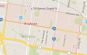 Prahran Regional Outline according to Google Data 2015