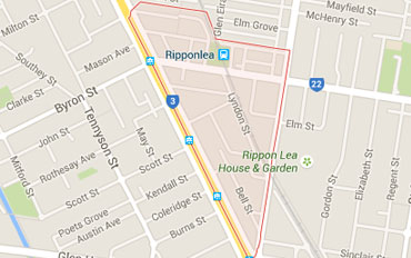 Ripponlea Regional Outline according to Google Data 2015