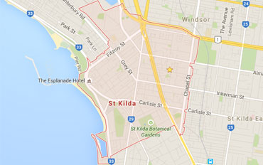 St. Kilda Regional Outline according to Google Data 2015